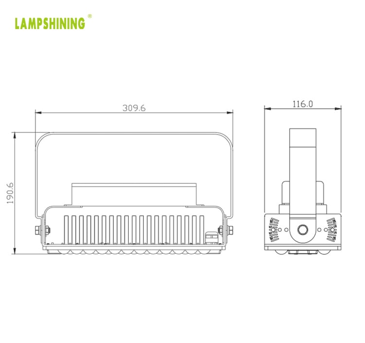 100W Slim Pro LED Sport Flood Light Fixtures - 240V Outdoor 17500lm Aluminum Fin Module Spotlights