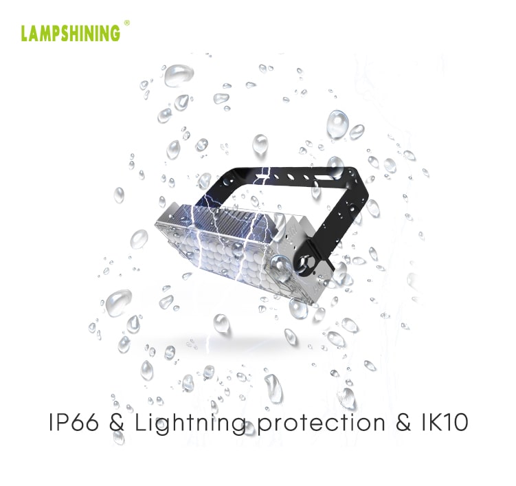 100W Slim Pro LED Sport Flood Light Fixtures - 240V Outdoor 17500lm Aluminum Fin Module Spotlights