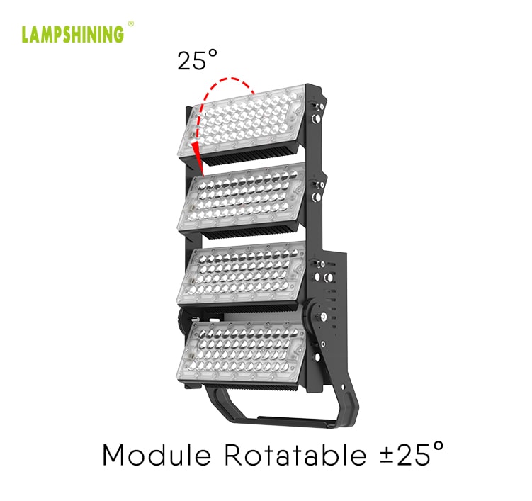 400W Slim Pro LED Flood Light Fixtures - 70000lm 4 Modules Adjustable Lighting Angle Floodlights