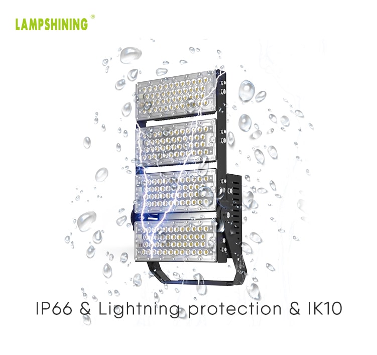 400W Slim Pro LED Flood Light Fixtures - 70000lm 4 Modules Adjustable Lighting Angle Floodlights