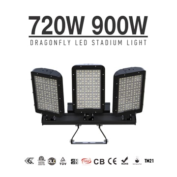 720W/ 900W Lightweight Indoor outdoor Stadium LED Light, Sport Field Uniform Flood Lighting