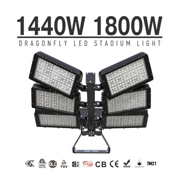 1200W/ 1440W/ 1800W Football Field LED Flood Lighting - Best High Power Sport Stadium Light fixtures - Equivalent to 3500-4000W HPS MH 