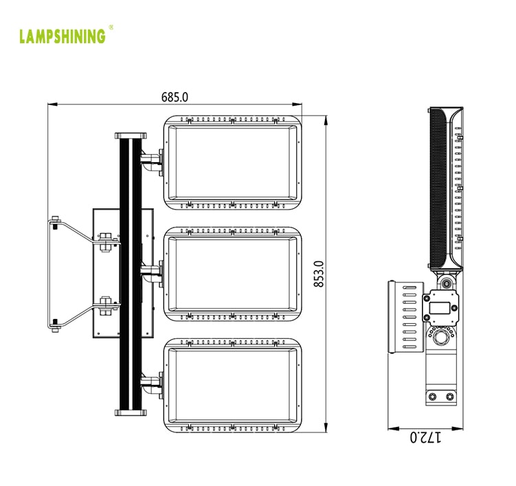 720W/ 900W Lightweight Indoor outdoor Stadium LED Light, Sport Field Uniform Flood Lighting