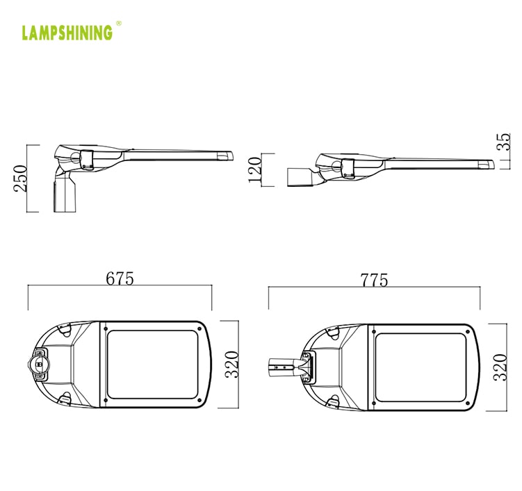 Aluminium 200 Watt LED Street Light 33000LM - Commercial Outdoor 100-277VAC Security  Lighting