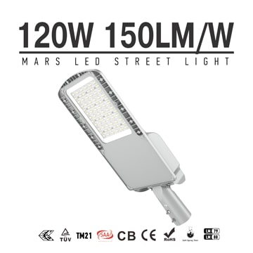 120W AC100-277V Meanwell LED Street Light with photocell, Equivalent 300W HPS/Metal Halide/HQI Light 