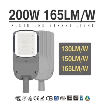 Aluminium 200 Watt LED Street Light 33000LM - Commercial Outdoor 100-277VAC Security  Lighting 