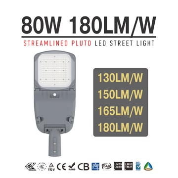 80W LED Street Light for Sale - 100-305VAC 3000-5000K SMD 5050 High Efficiency Light Fixtures