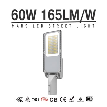 60W Dimmable LED Street lamp With Slip Mount, 135LM/W IP66 Waterproof 5700K Pole mounted Lights