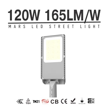 120W AC100-277V Meanwell LED Street Light with photocell, Equivalent 300W HPS/Metal Halide/HQI Light 