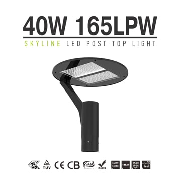 40W Urban LED Post Top Light - Tempered Glass Osram 2835 Outdoor Street Landscape Light fixtures