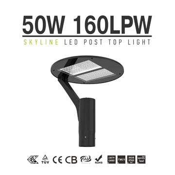 50W 8000lm Urban LED Pole Area Light Fixtures