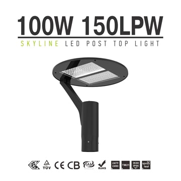 100W 15000lm LED Pole Top Light - Post Top Garden Lighting 