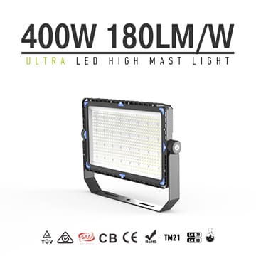 400W LED Stadium Flood Light with Bracket Mounting , 72,000lm 100-277V Super Bright Sport Light Fixtures