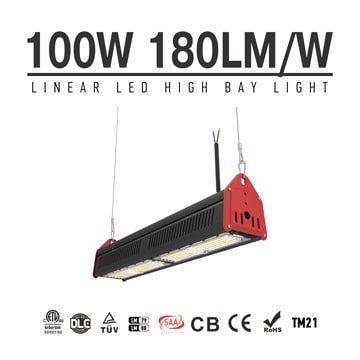 100W LED Linear High Bay Light 17000Lm TUV CE RoHS ETL DLC 