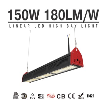 150W LED Linear High Bay Light 25,500Lm TUV CE RoHS ETL DLC 