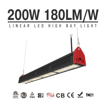 200W LED Linear High Bay Light 34000Lm TUV CE RoHS ETL DLC 