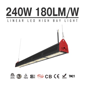 240W LED Linear High Bay Light 40800Lm TUV CE RoHS ETL DLC 