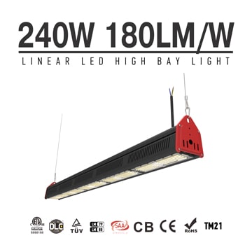 240W LED Linear High Bay Light 40800Lm TUV CE RoHS ETL DLC