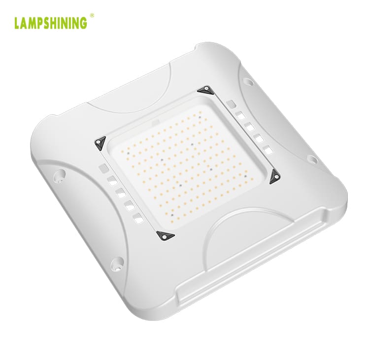 150W LED Canopy Light - High Energy Efficiency ENEC DLC IP65 Square White Gas Station Ceiling/ Boom LED Lighting