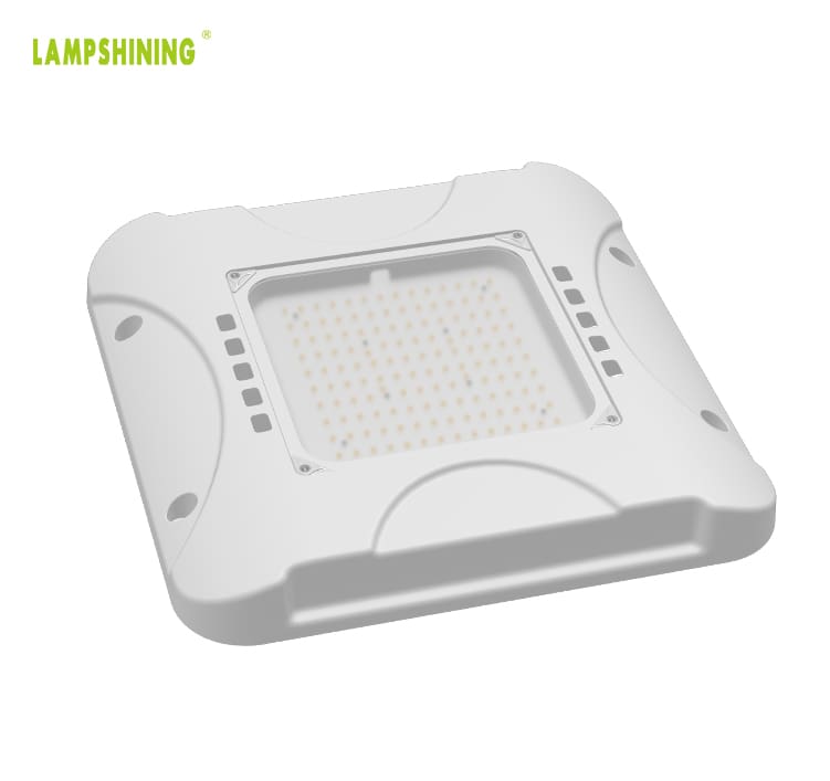 150W LED Canopy Light - High Energy Efficiency ENEC DLC IP65 Square White Gas Station Ceiling/ Boom LED Lighting