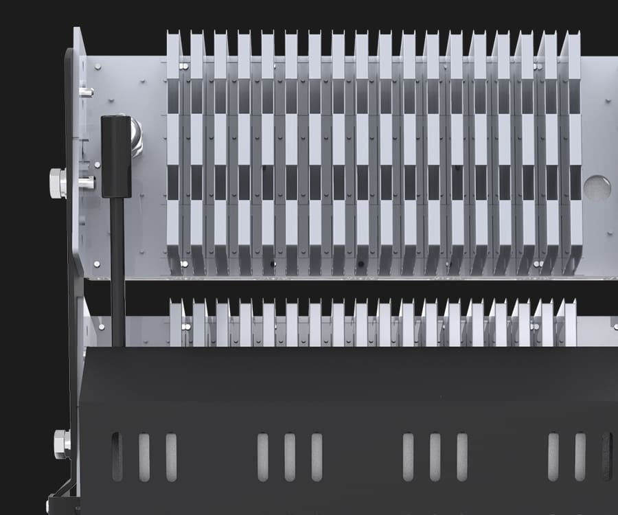 Fin heat dissipation design 