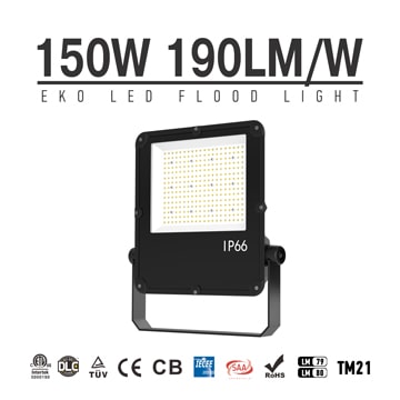 EKO 150W LED Flood Light Fixtures - 25500 Lumens - 400W Equivalent- 3000-6000K 
