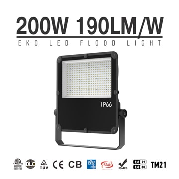 EKO 200W LED Flood Light Fixture - Super Bright 34,000 Lumens - 500W MH Equivalent 