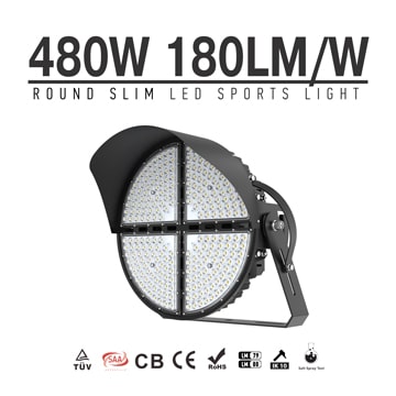 Round Aluminum LED Sports Light 480W - Anti Glare Corrosion-resistant brackets Lighting Fixtures