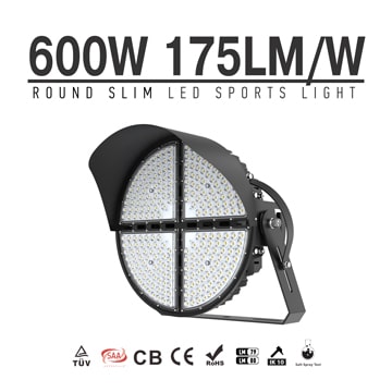 LED Sports Light 600W, Stadium Sports Lighting Fixtures, 105,000Lumens, TUV, SAA, ROHS 