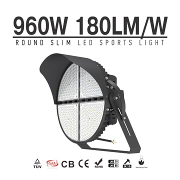 CE RoHS 960W Round LEd Lights, Outdoor Lightning protection Waterproof 172800 lumens sports flood Light led