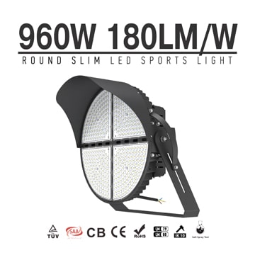 CE RoHS 960W Round LEd Lights, Outdoor Lightning protection Waterproof 172800 lumens sports flood Light led 