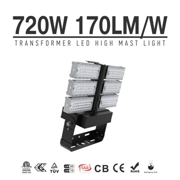 720W LED High Mast Light, High Pole Light with Rotatable Module 