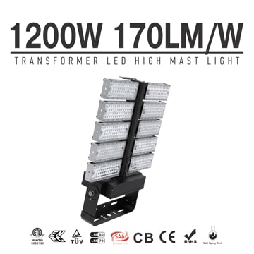 1200W High Pole Lights - LED High Mast Lighting - 186,000-204,000 Lumen 