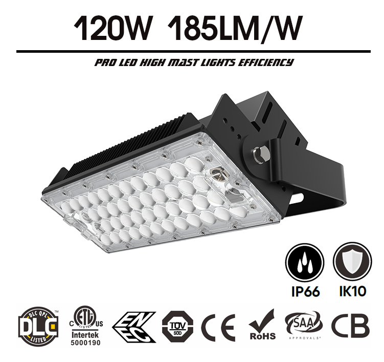 120W Slim Pro LED Flood Light Fixtures - ETL DLC 100-277V Outdoor 20400lm LED Floodlight 