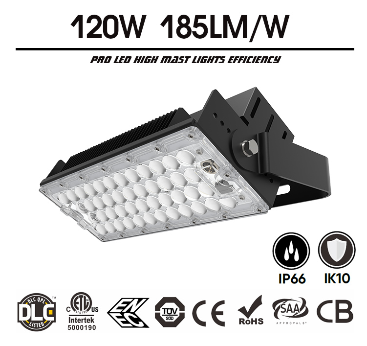 120W Slim Pro LED Flood Light Fixtures - ETL DLC 100-277V Outdoor 20400lm LED Floodlight