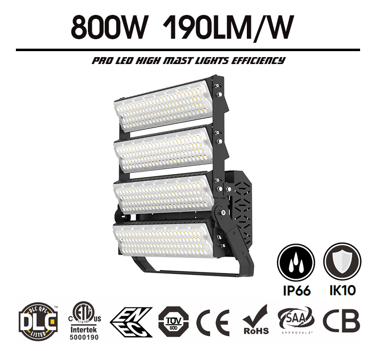 800W LED Sports Lighting, REACH High Power 140,000 Lumens Outdoor LED Floodlight