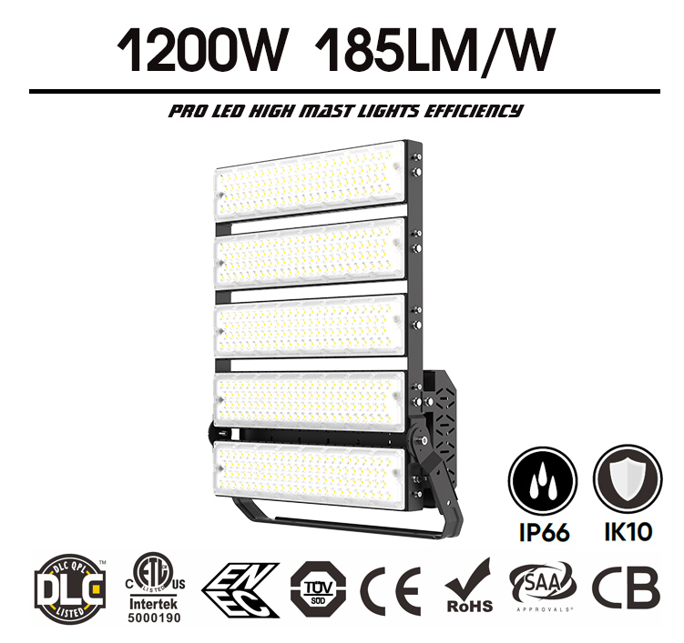 1200W LED Sports Lighting,170LM/W,204000 lumens,100-277V, 2500W Equivalent 