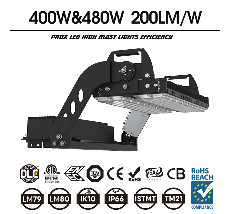 400W 480W ProX LED High Mast Lights LED Stadium Flood Lights LED Sports Lighting 