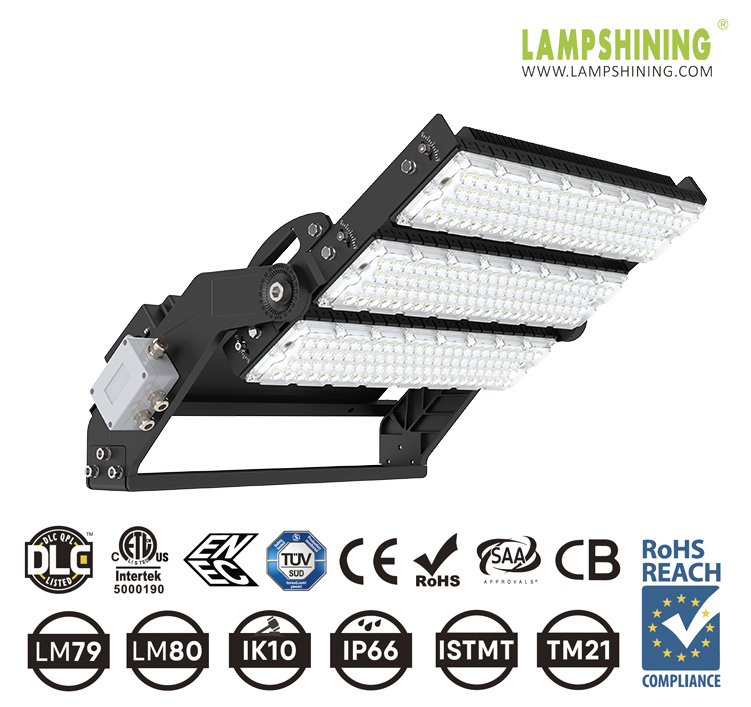 600W 720W ProX LED High Mast Lights LED Stadium Flood Lights LED Sports Lighting,200Lm/W,No Upward light No light pollution to sky 