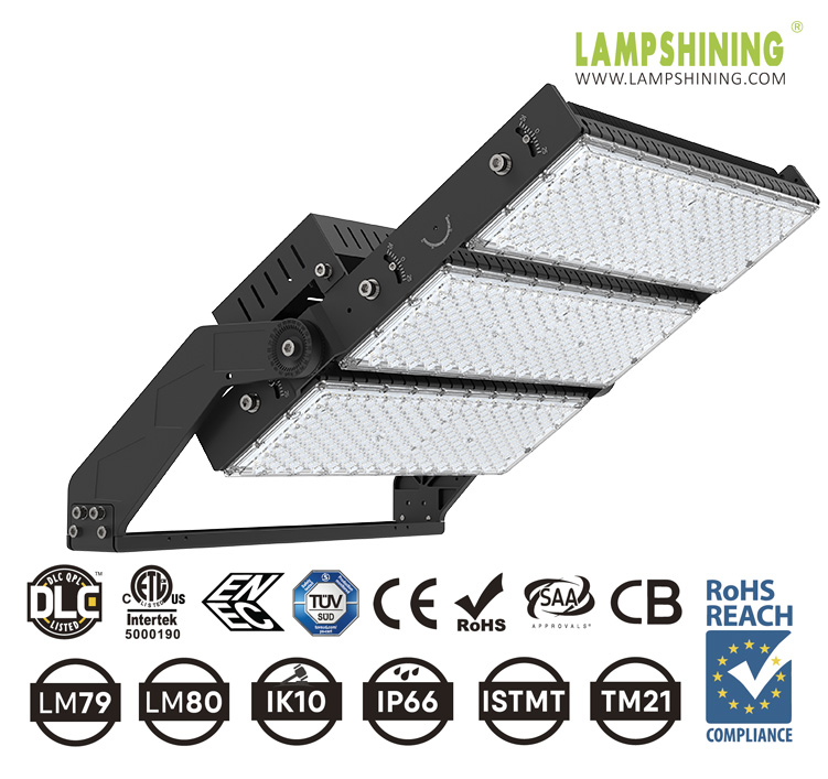 1200W 1500W Max LED High Mast Light LED Flood Lighs Sports Lights,175Lm/w 247,500Lm,DALI & DMX 