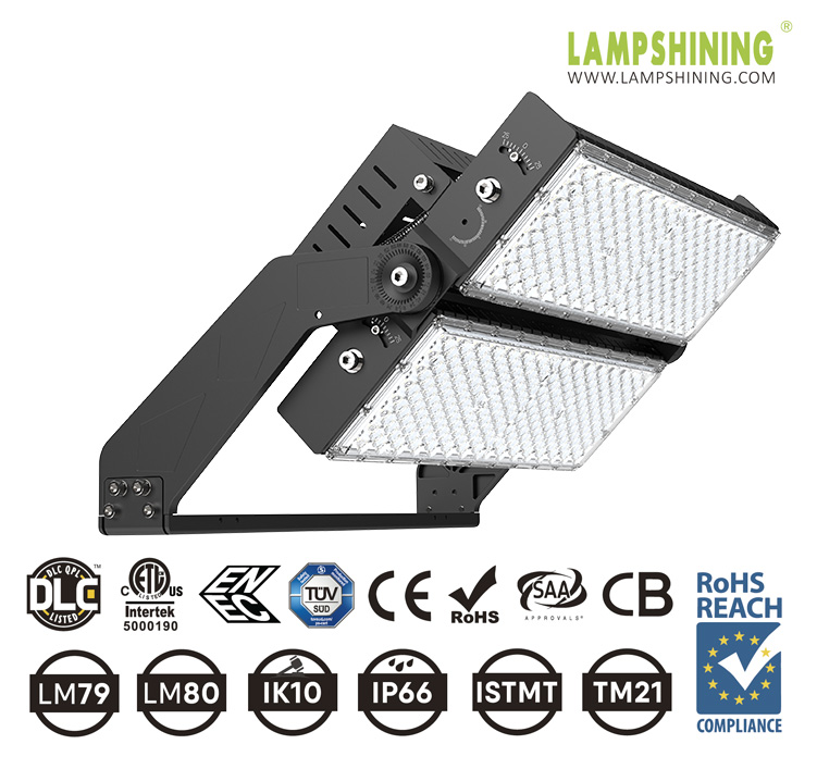 900W 1000W 1200W Max LED High Mast Light LED Flood Lighs Sports Lighting Comes with DMX and Dali function,175Lm/w 