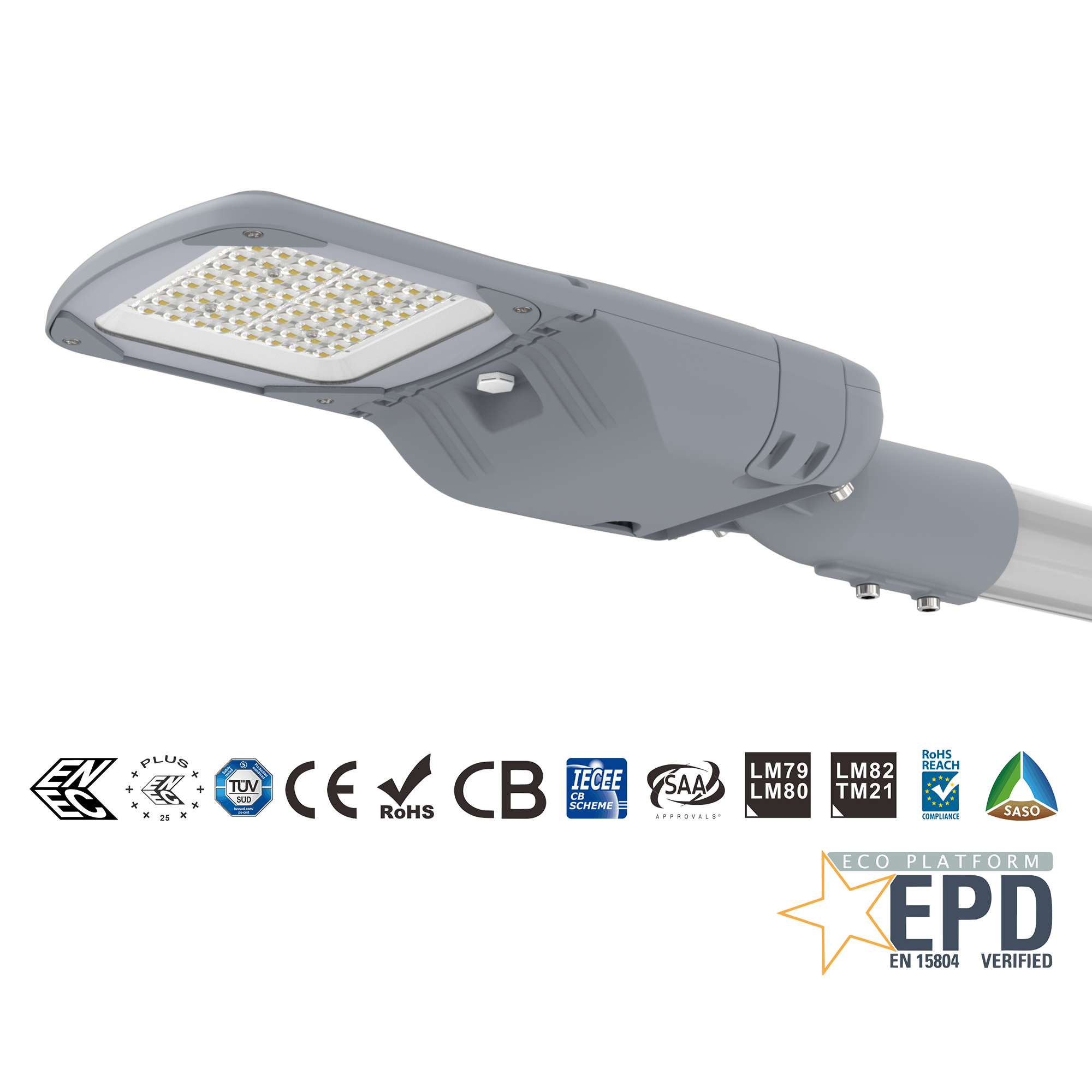 Streamlined Pluto LED Street Lights 50W 60W 