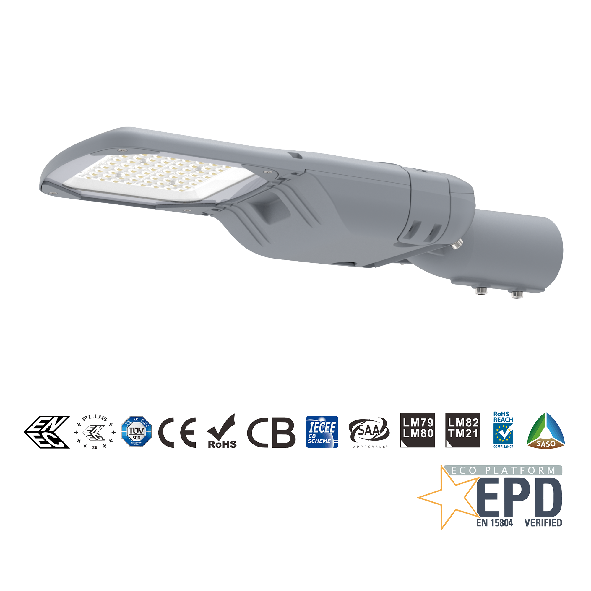 Streamlined Pluto LED Street Lights 80W 