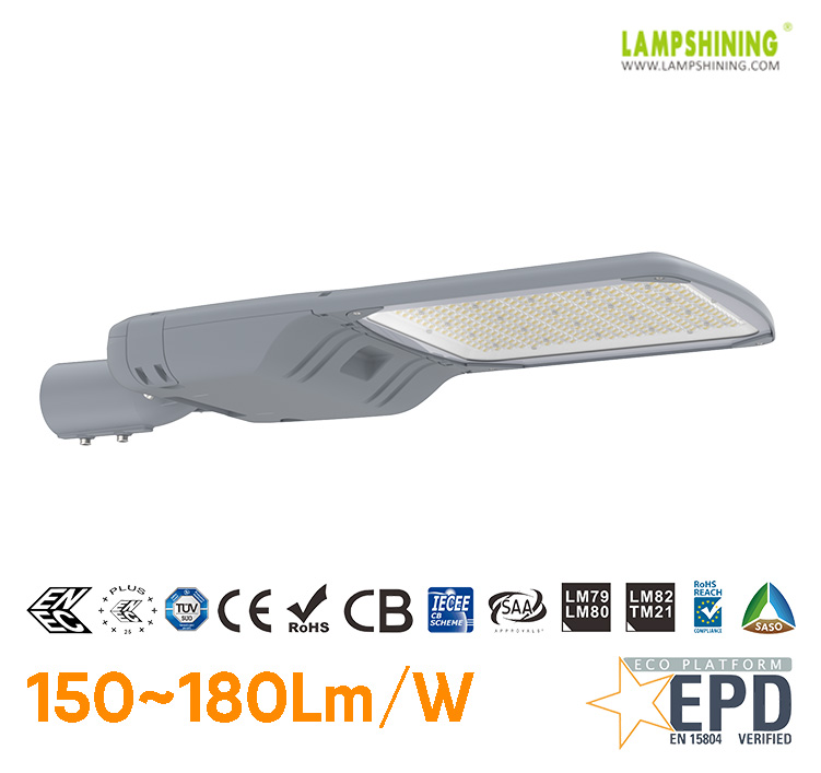 250W Streamlined Pluto LED Street Light - High Efficiency Outdoor Street Light - Equivalent 500W HID/Metal Halide Light