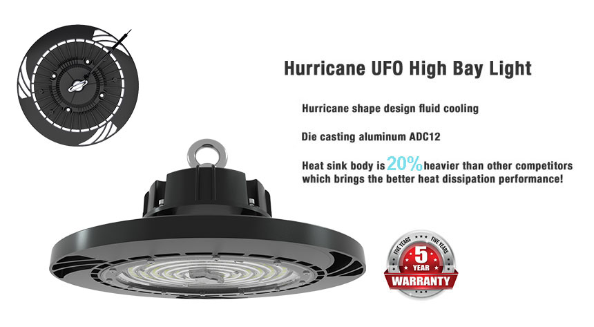 130lm/w 100w hurricane ufo led high bay barn Warehouse lighting