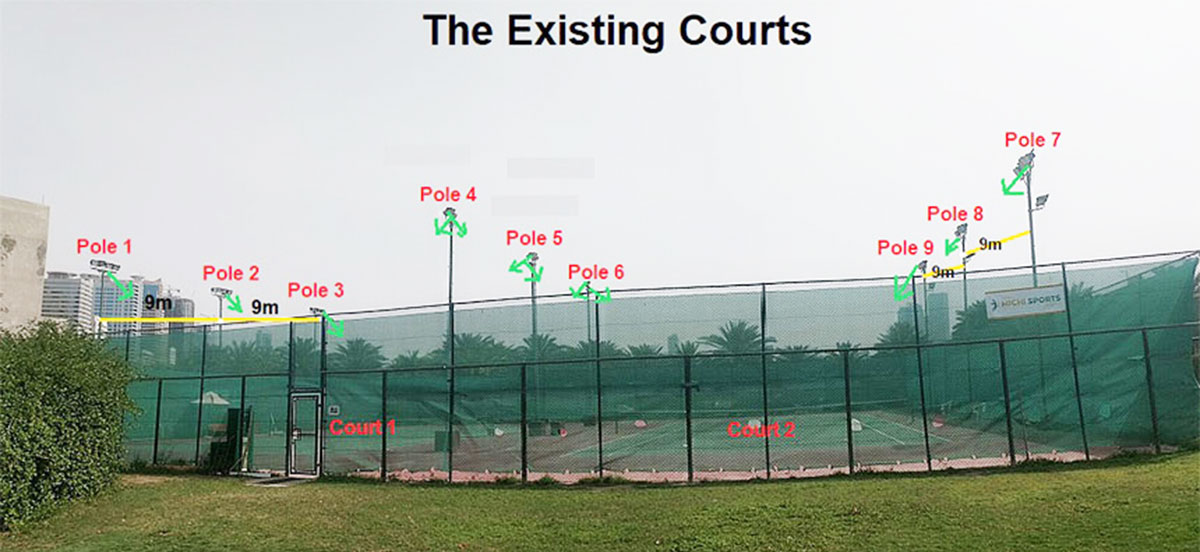 customer existing tennis court