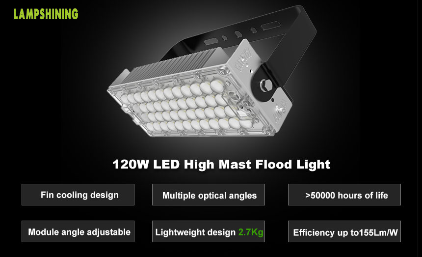 120w Outdoor LED Sports High Mast Lighting Fixtures with TUV SAA certifications