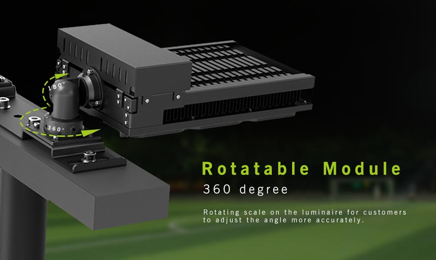 led sports light rotatable module angle