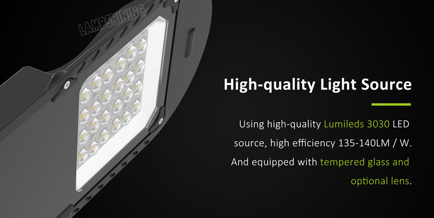 30w lumileds 3030 saturn led street light with tempered glass and optional lens
