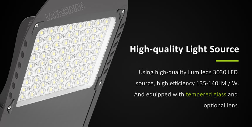 150w lumileds 3030 saturn led street light with tempered glass and optional lens